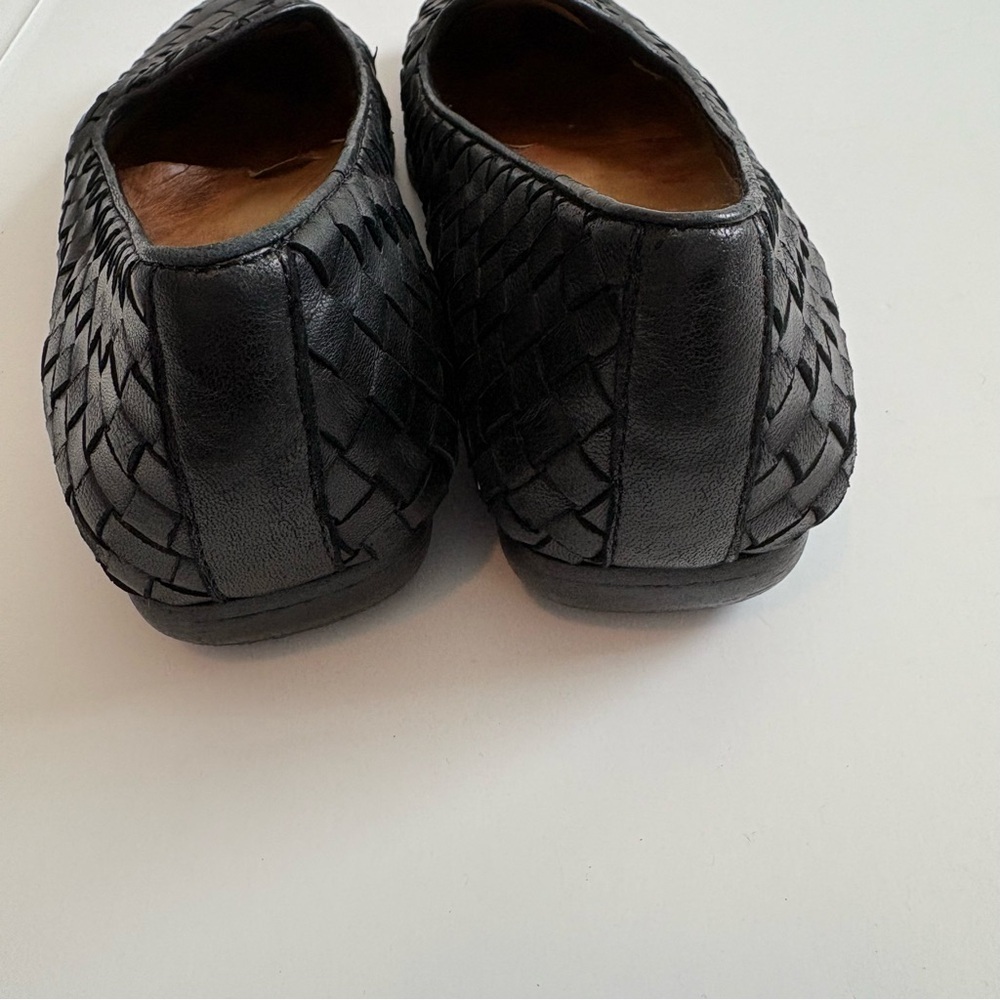 Robert Zur Black Woven Leather Flats - Picture 5 of 8